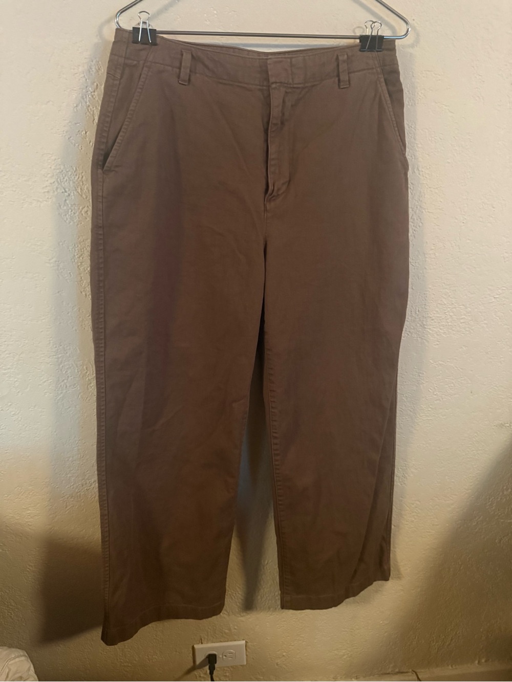 GAP Women’s Brown Wide-Leg Cotton Pants